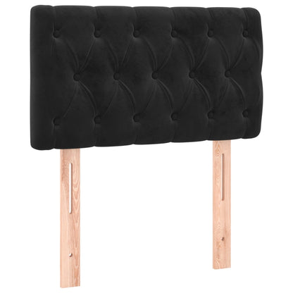 Box Spring Postel S Matrací Černá Samet Černá