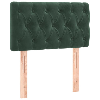 Box Spring Postel S Matrací Samet Tmavě Zelená