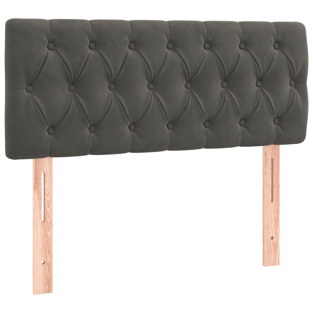 Box Spring Postel S Matrací Samet Tmavě Šedá