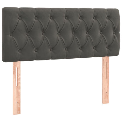 Box Spring Postel S Matrací Samet Tmavě Šedá