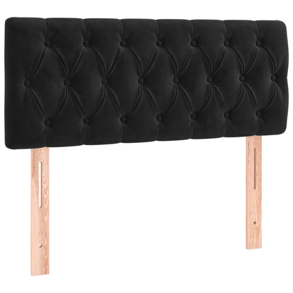 Box Spring Postel S Matrací Černá Samet Černá