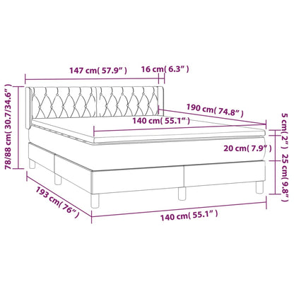 Box Spring Postel S Matrací Tmavě Šedý Samet Tmavě Šedá