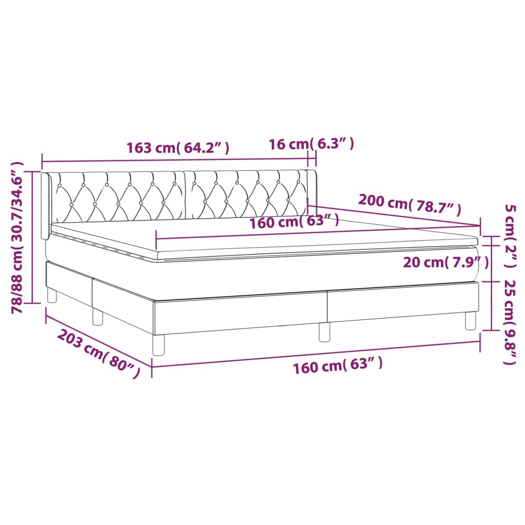 Box Spring Postel S Matrací Samet Tmavě Zelená