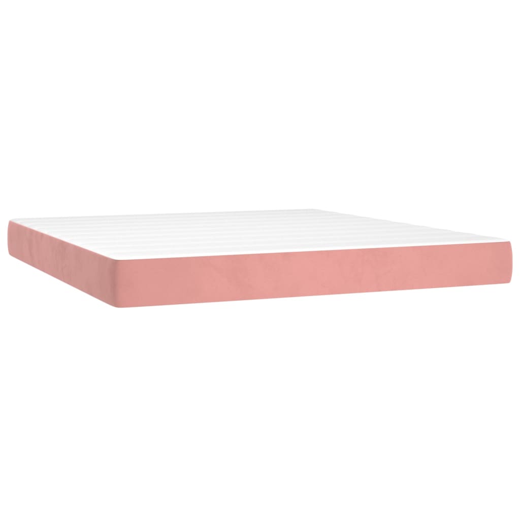 Box Spring Postel S Matrací Samet Růžová