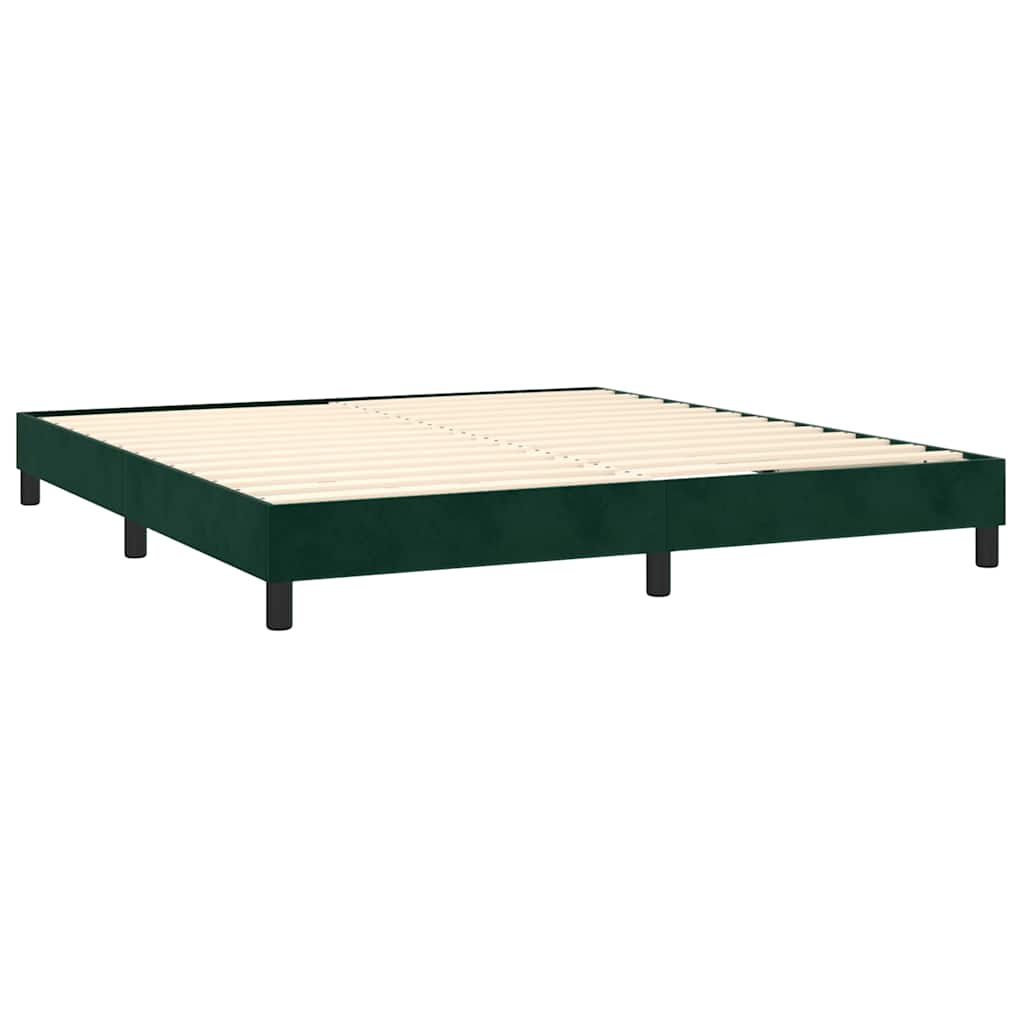 Box Spring Postel S Matrací Samet Tmavě Zelená