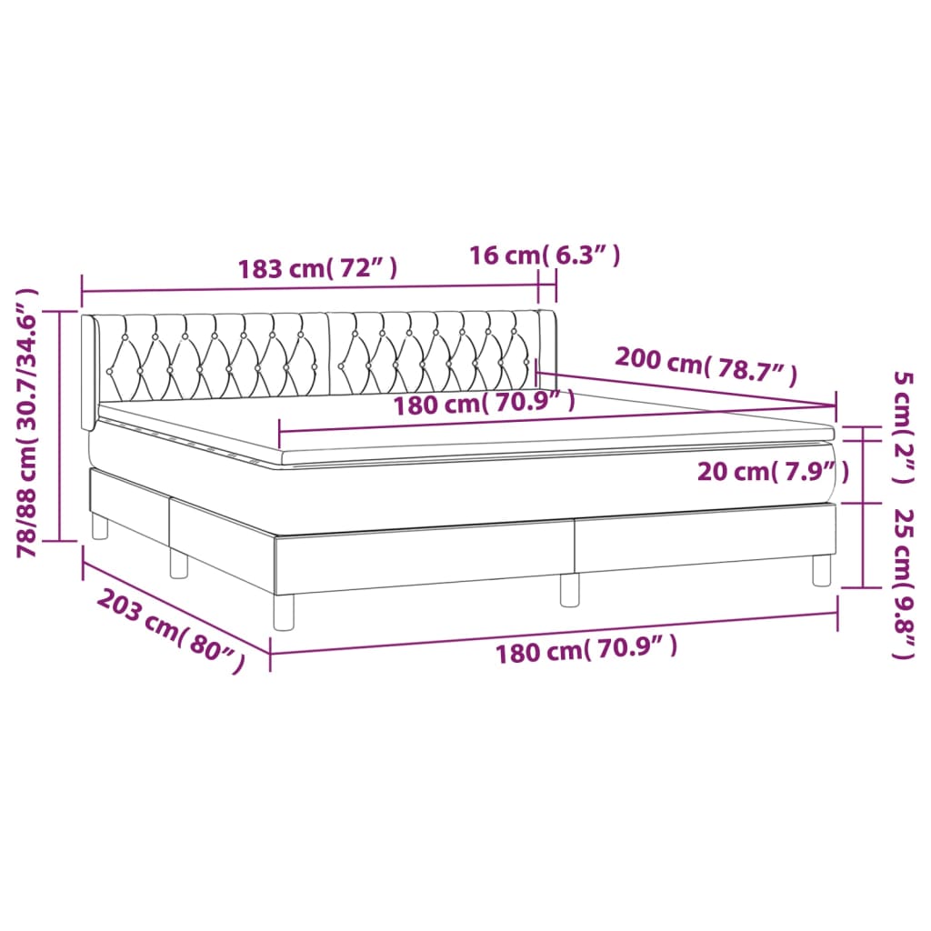 Box Spring Postel S Matrací Samet Růžová