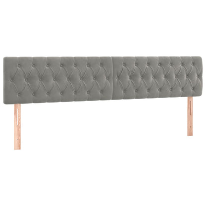 Box Spring Postel S Matrací Samet Světle Šedá