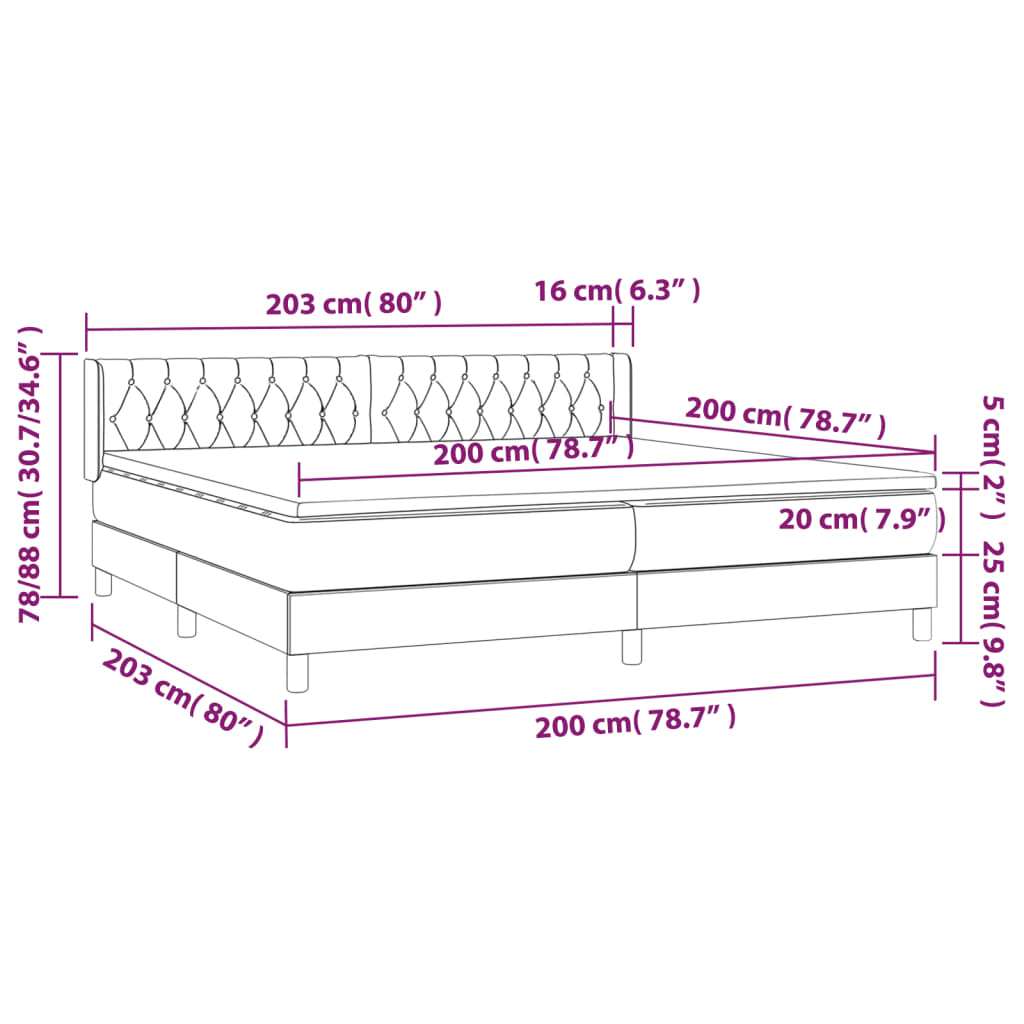 Box Spring Postel S Matrací Samet Světle Šedá