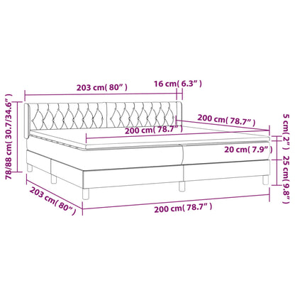 Box Spring Postel S Matrací Samet Světle Šedá