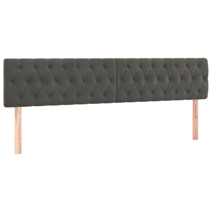 Box Spring Postel S Matrací Samet Tmavě Šedá