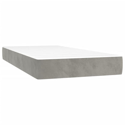 Box Spring Postel S Matrací Samet Světle Šedá
