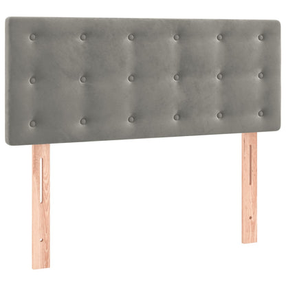 Box Spring Postel S Matrací Samet Světle Šedá