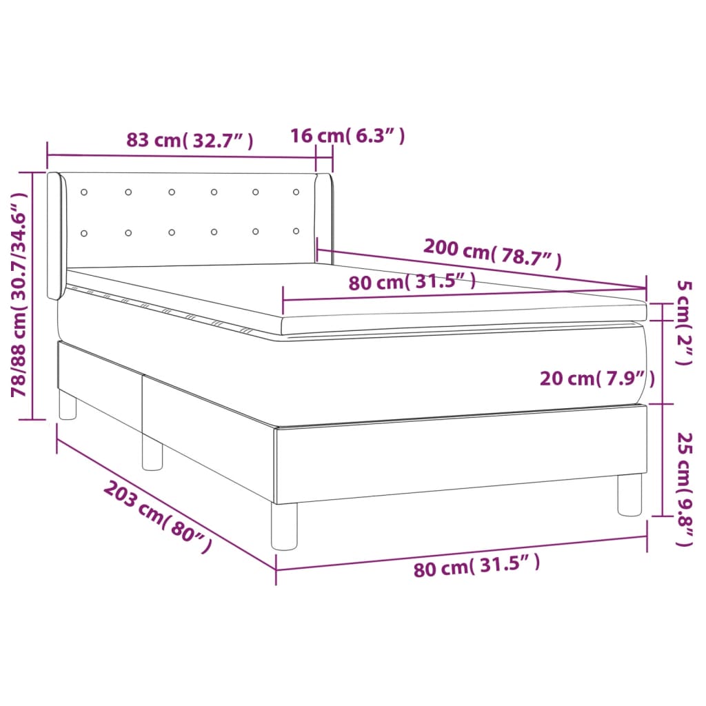 Box Spring Postel S Matrací Samet Světle Šedá