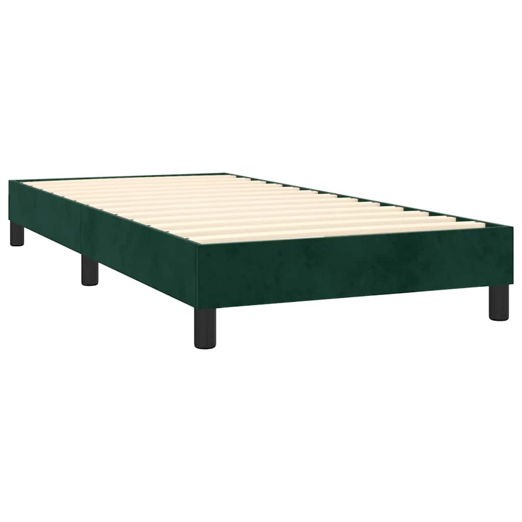 Box Spring Postel S Matrací Samet Tmavě Zelená