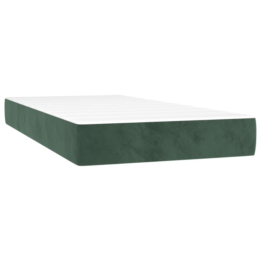 Box Spring Postel S Matrací Samet Tmavě Zelená