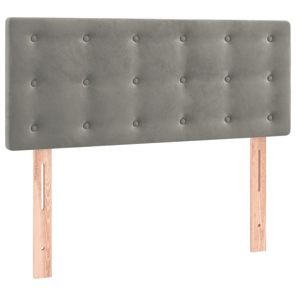 Box Spring Postel S Matrací Samet Světle Šedá