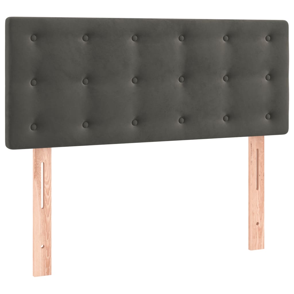 Box Spring Postel S Matrací Samet Tmavě Šedá