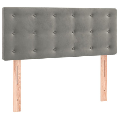 Box Spring Postel S Matrací Samet Světle Šedá