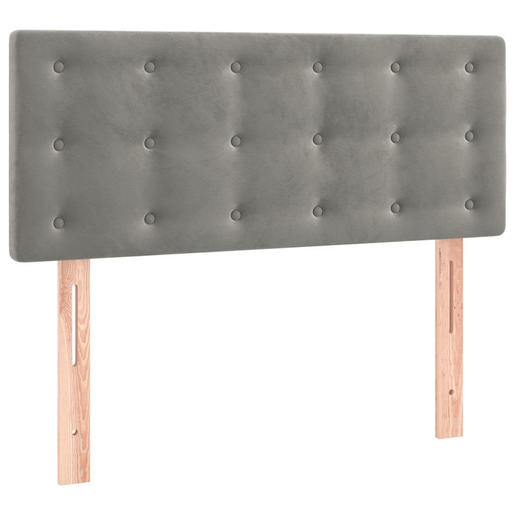 Box Spring Postel S Matrací Samet Světle Šedá