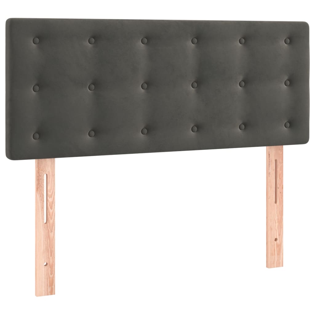 Box Spring Postel S Matrací Samet Tmavě Šedá
