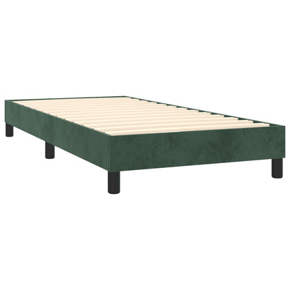 Box Spring Postel S Matrací Samet Tmavě Zelená
