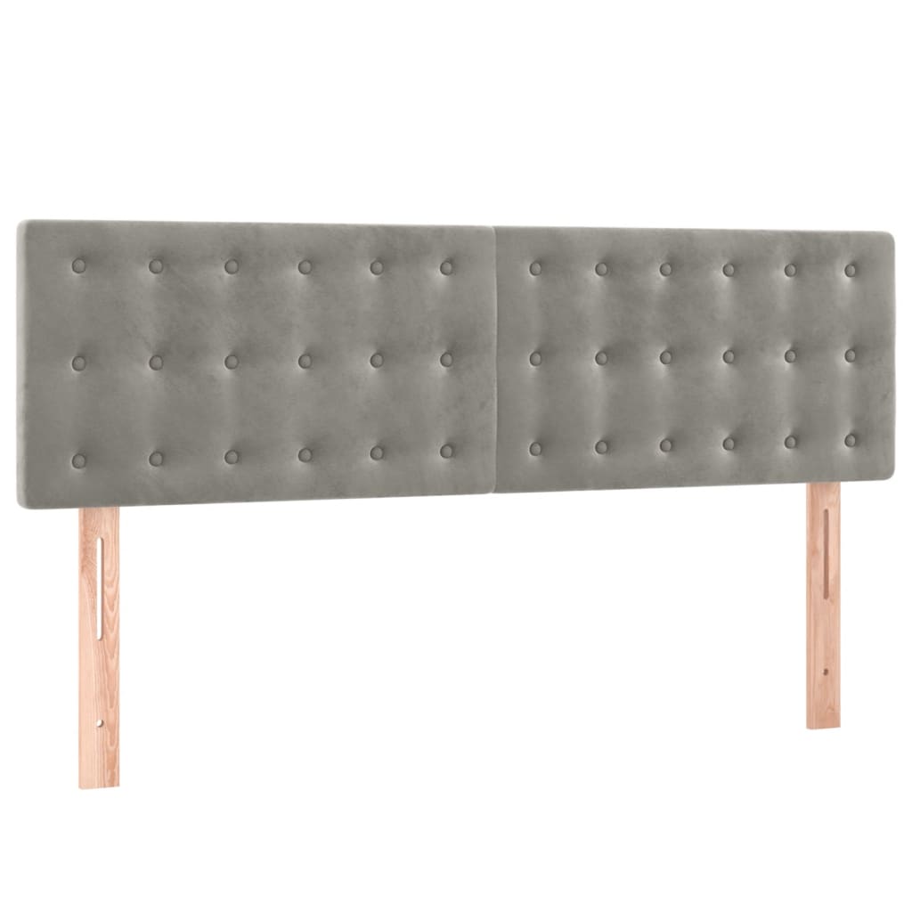 Box Spring Postel S Matrací Samet Světle Šedá