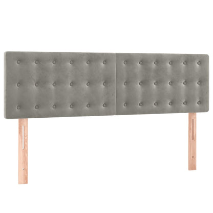 Box Spring Postel S Matrací Samet Světle Šedá