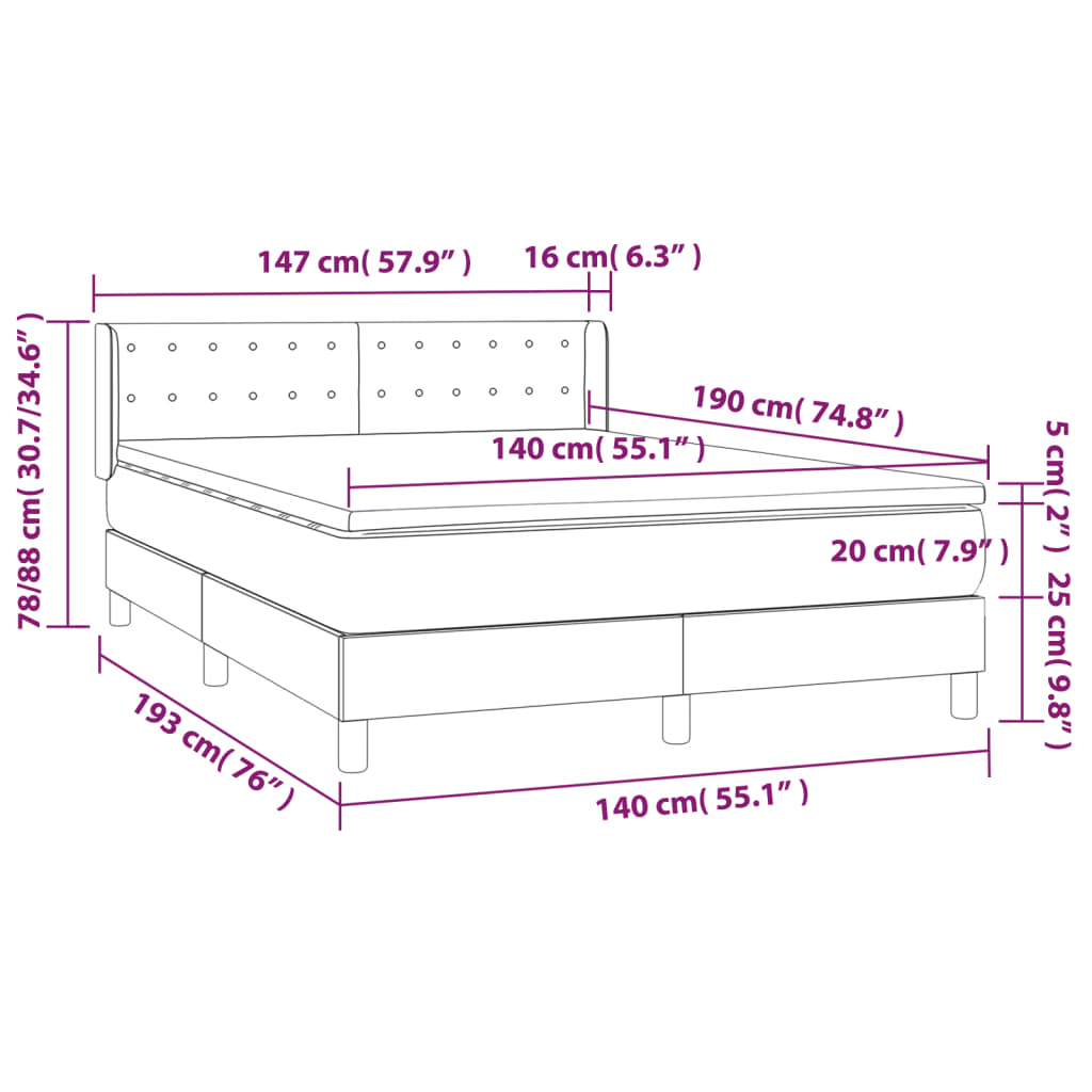 Box Spring Postel S Matrací Samet Světle Šedá