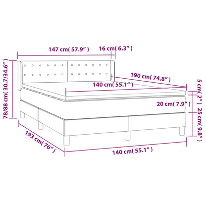 Box Spring Postel S Matrací Samet Světle Šedá