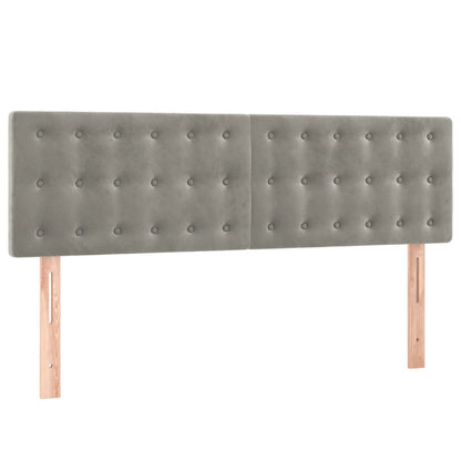 Box Spring Postel S Matrací Samet Světle Šedá