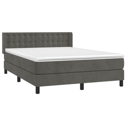 Box Spring Postel S Matrací Samet Tmavě Šedá