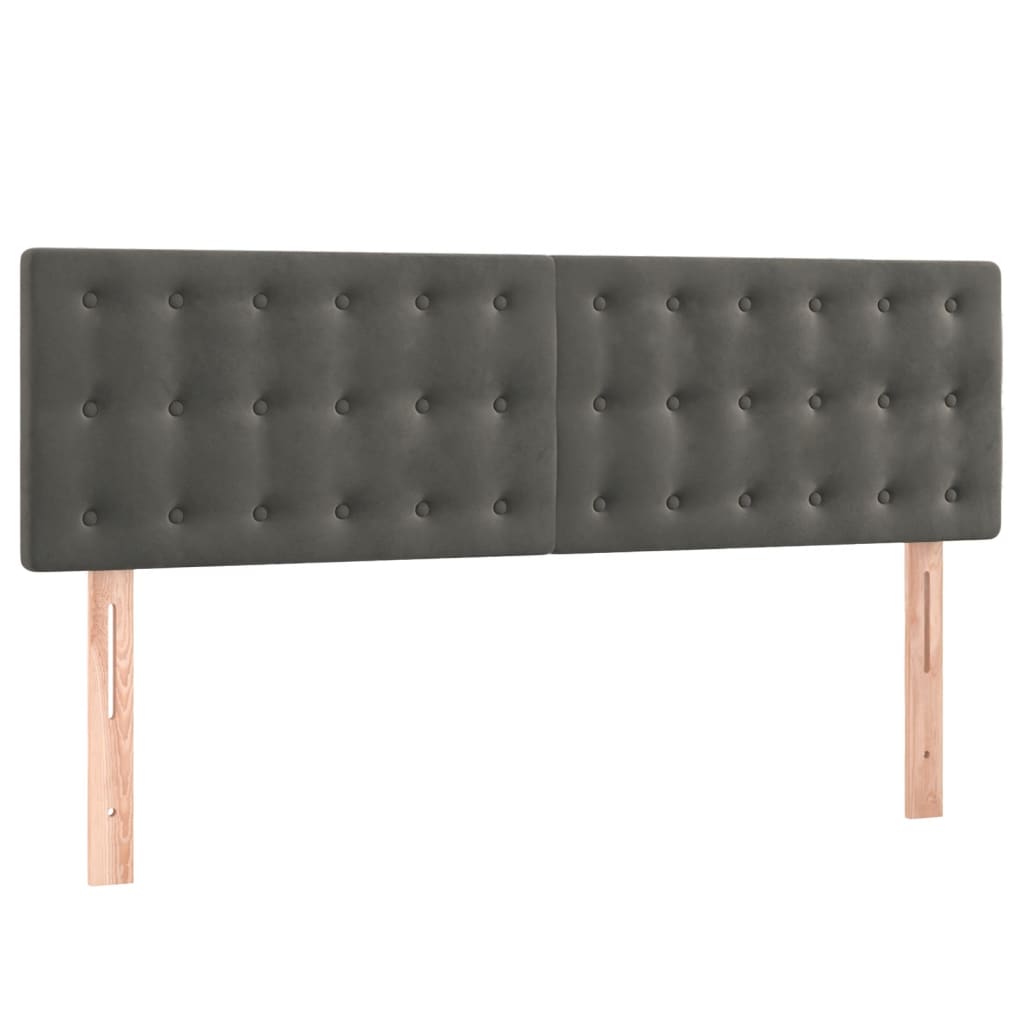 Box Spring Postel S Matrací Samet Tmavě Šedá