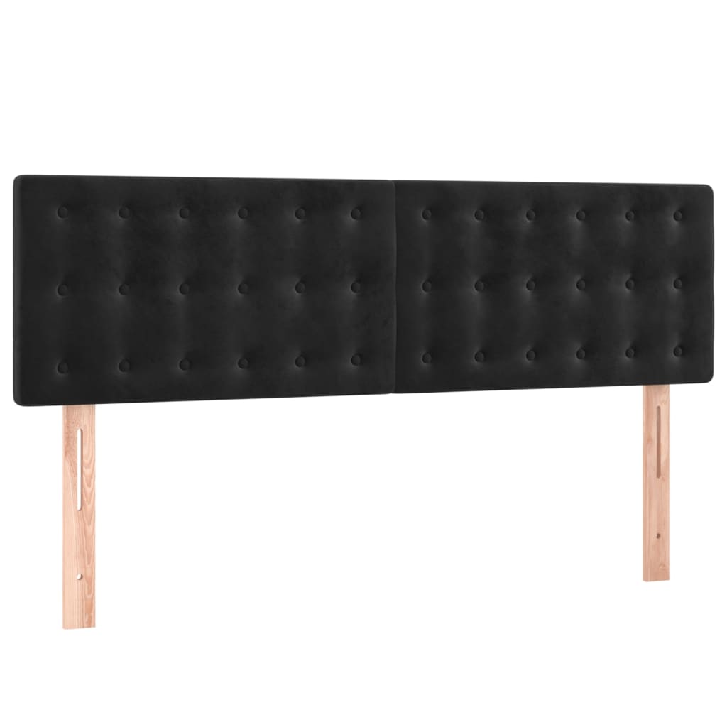Box Spring Postel S Matrací Černá Samet Černá