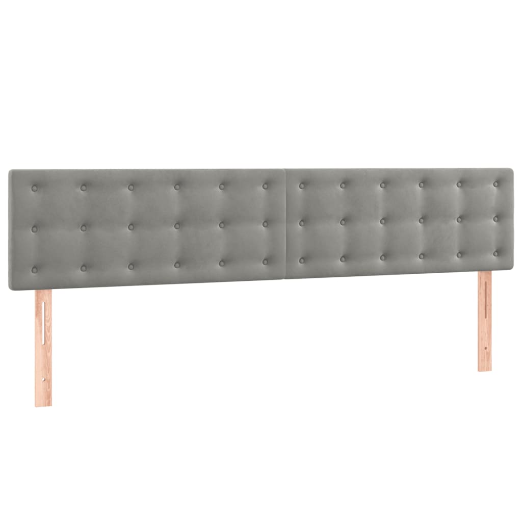 Box Spring Postel S Matrací Samet Světle Šedá