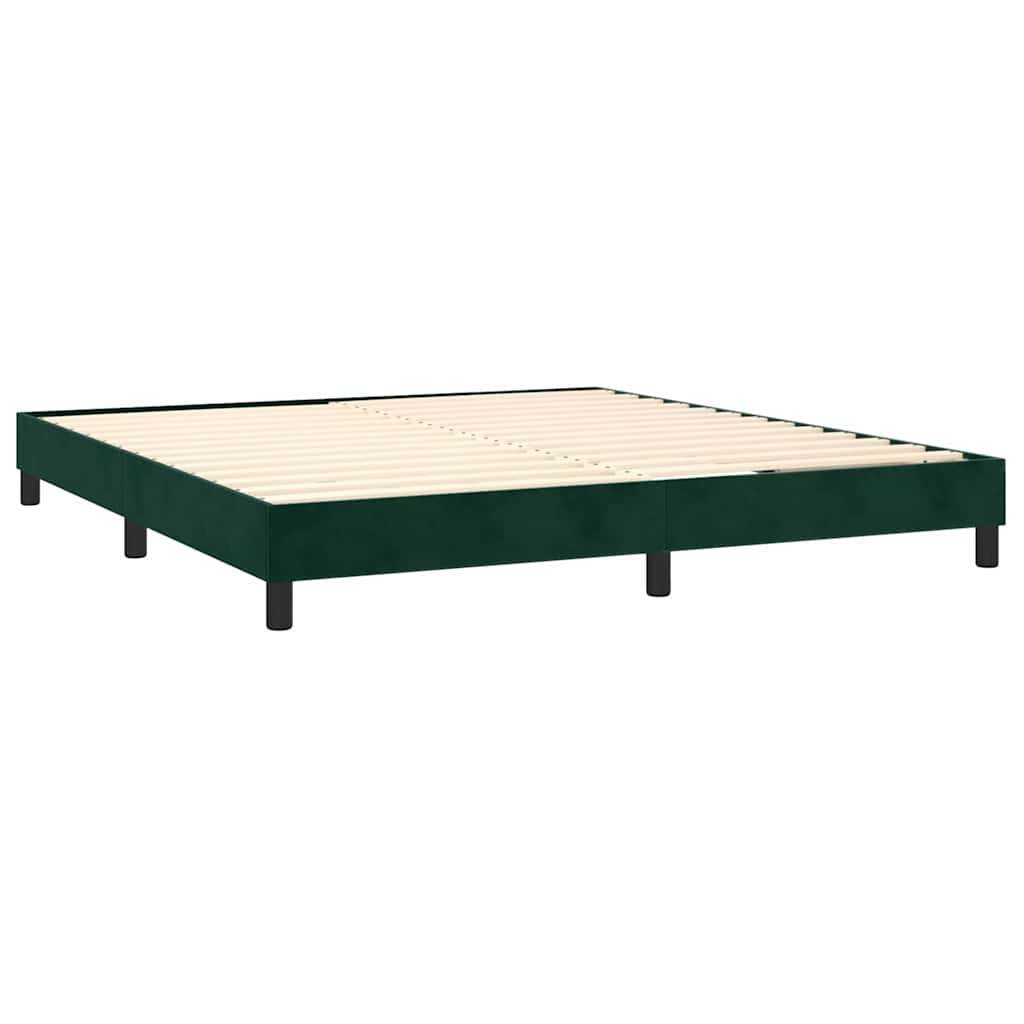 Box Spring Postel S Matrací Samet Tmavě Zelená
