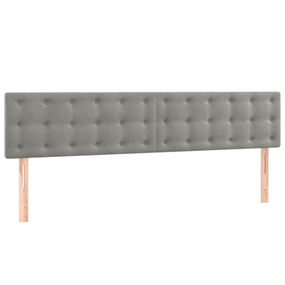 Box Spring Postel S Matrací Samet Světle Šedá