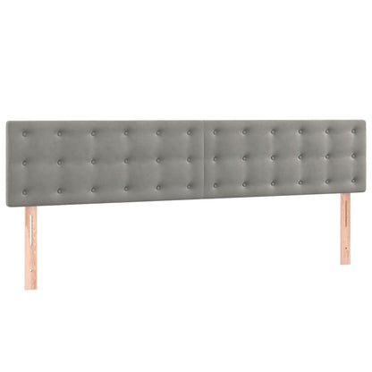 Box Spring Postel S Matrací Samet Světle Šedá