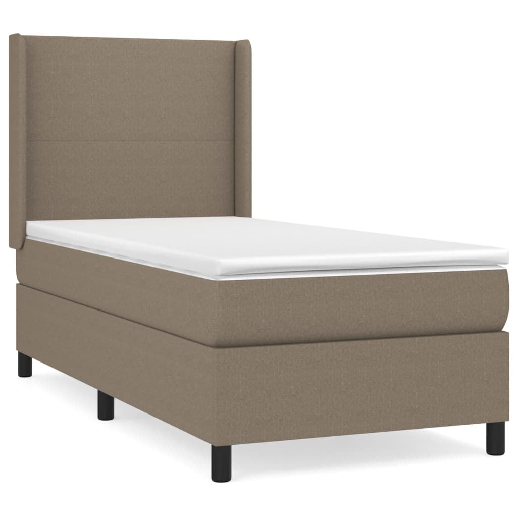 Box Spring Postel S Matrací Taupe 80X200 Cm Textil