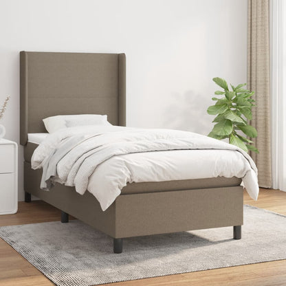 Box Spring Postel S Matrací Taupe 90X190 Cm Textil