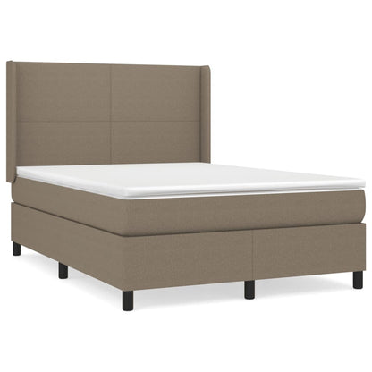 Box Spring Postel S Matrací Taupe 140X200 Cm Textil