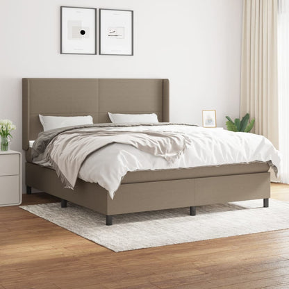 Box Spring Postel S Matrací Taupe 160X200 Cm Textil
