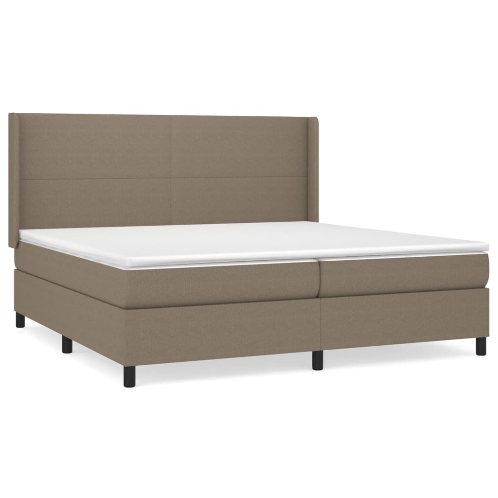 Box Spring Postel S Matrací Taupe 200X200 Cm Textil