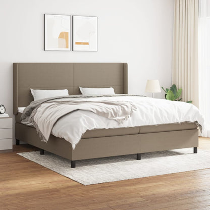 Box Spring Postel S Matrací Taupe 200X200 Cm Textil