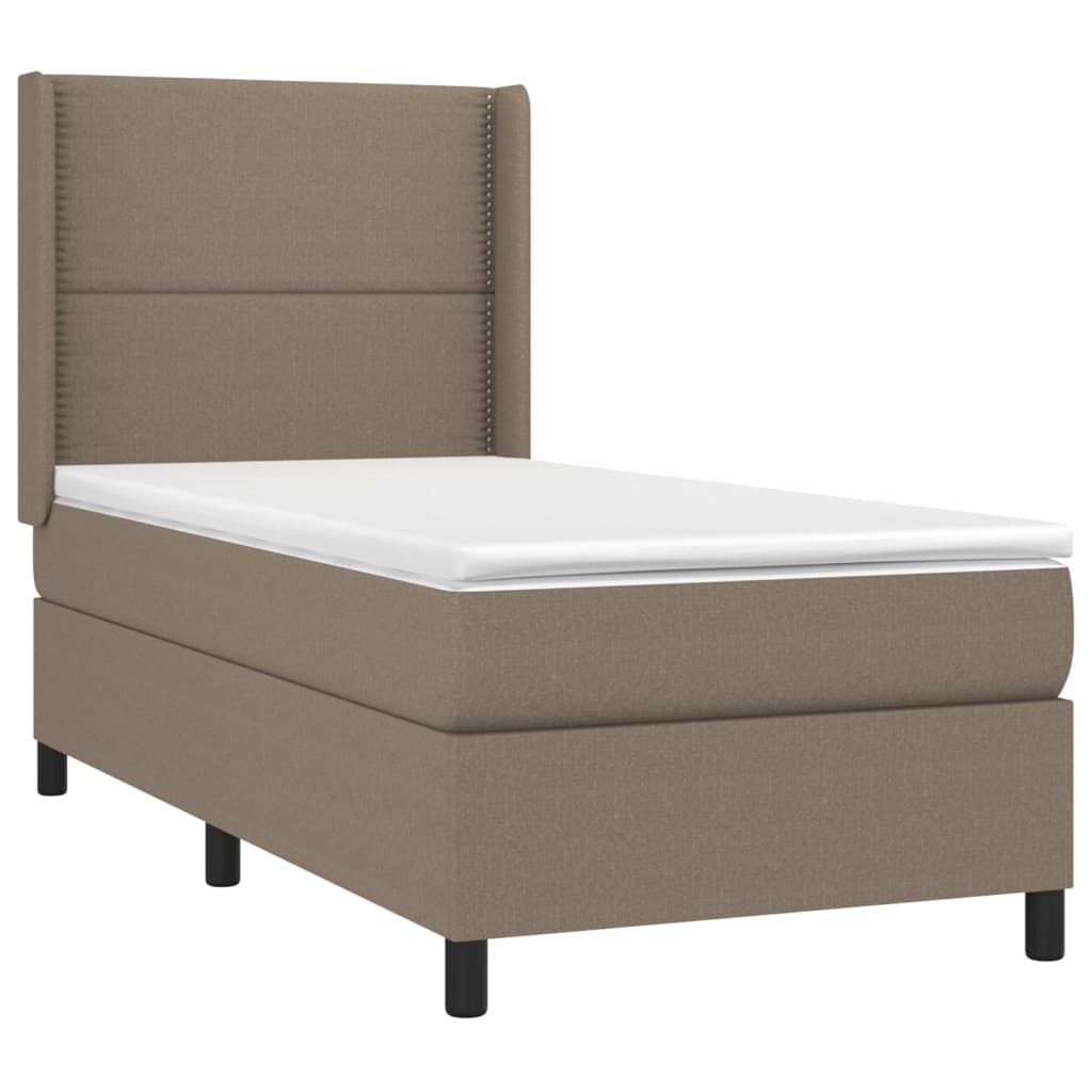 Box Spring Postel S Matrací Taupe 90X190 Cm Textil
