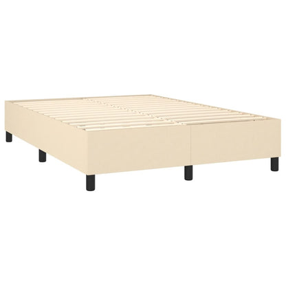 Box Spring Postel S Matrací Textil Krémová