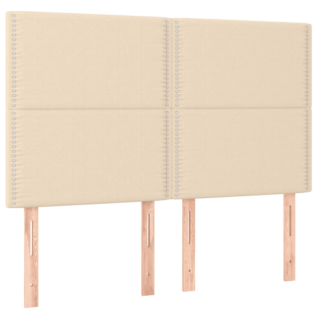 Box Spring Postel S Matrací Textil Krémová