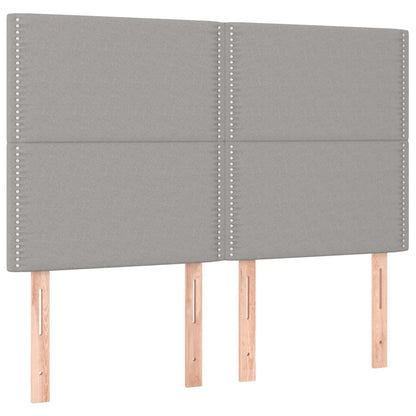 Box Spring Postel S Matrací Textil Světle Šedá