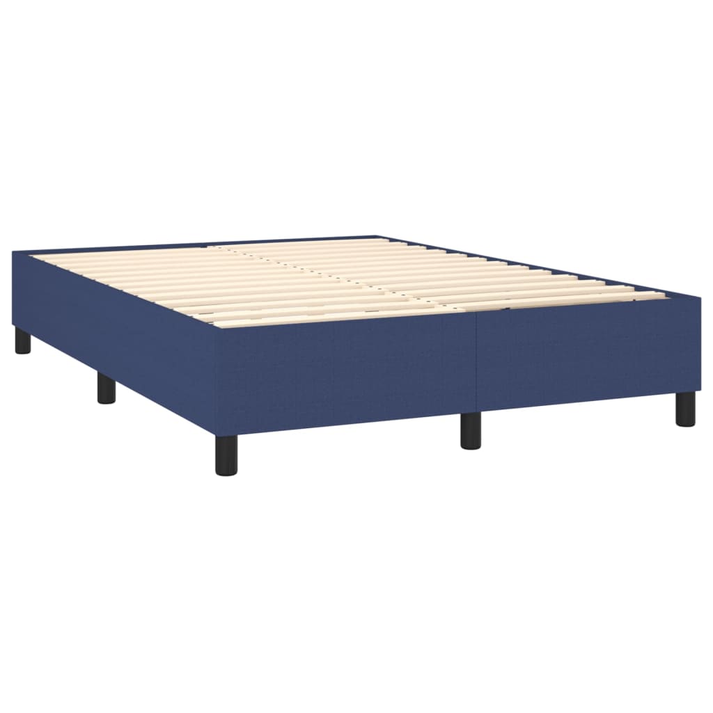 Box Spring Postel S Matrací Textil Modrá