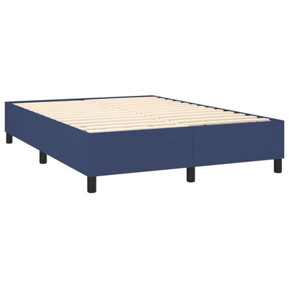 Box Spring Postel S Matrací Textil Modrá
