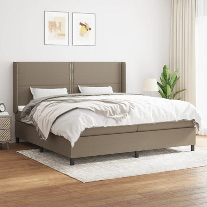 Box Spring Postel S Matrací Taupe 200X200 Cm Textil